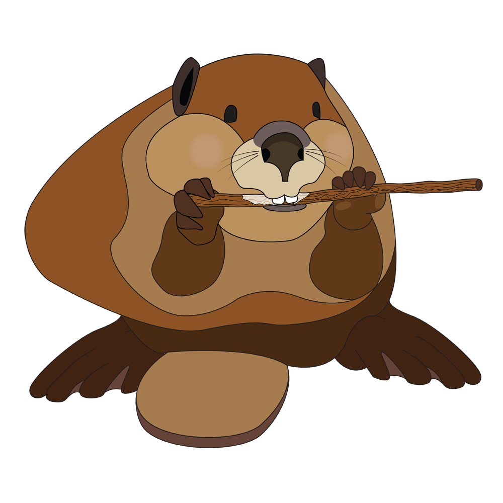Bucky beaver whimsical creature art by Scary Sweet