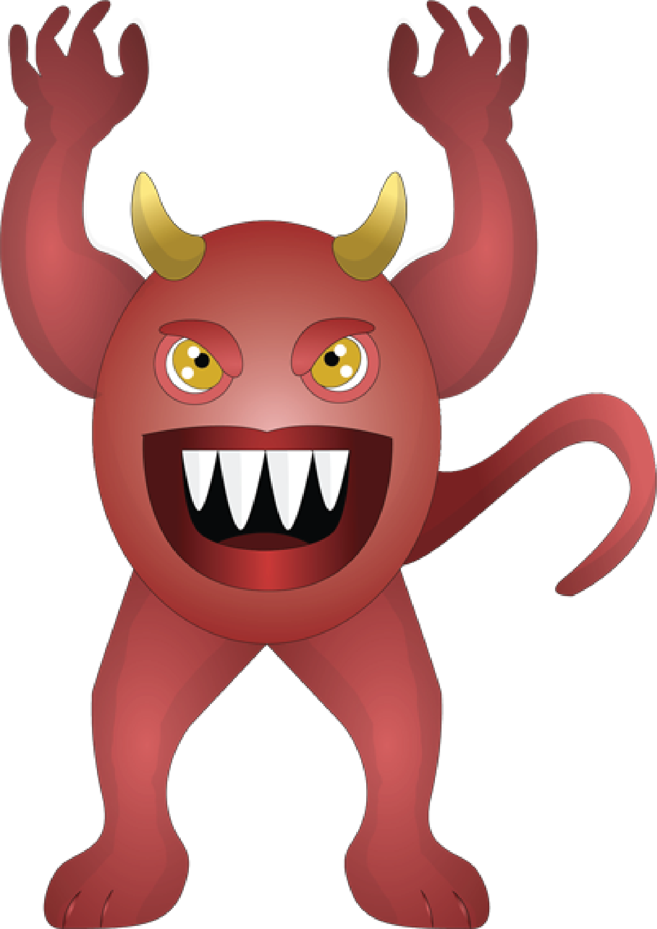 Ms. Boo creepy giant red monster art by Scary Sweet