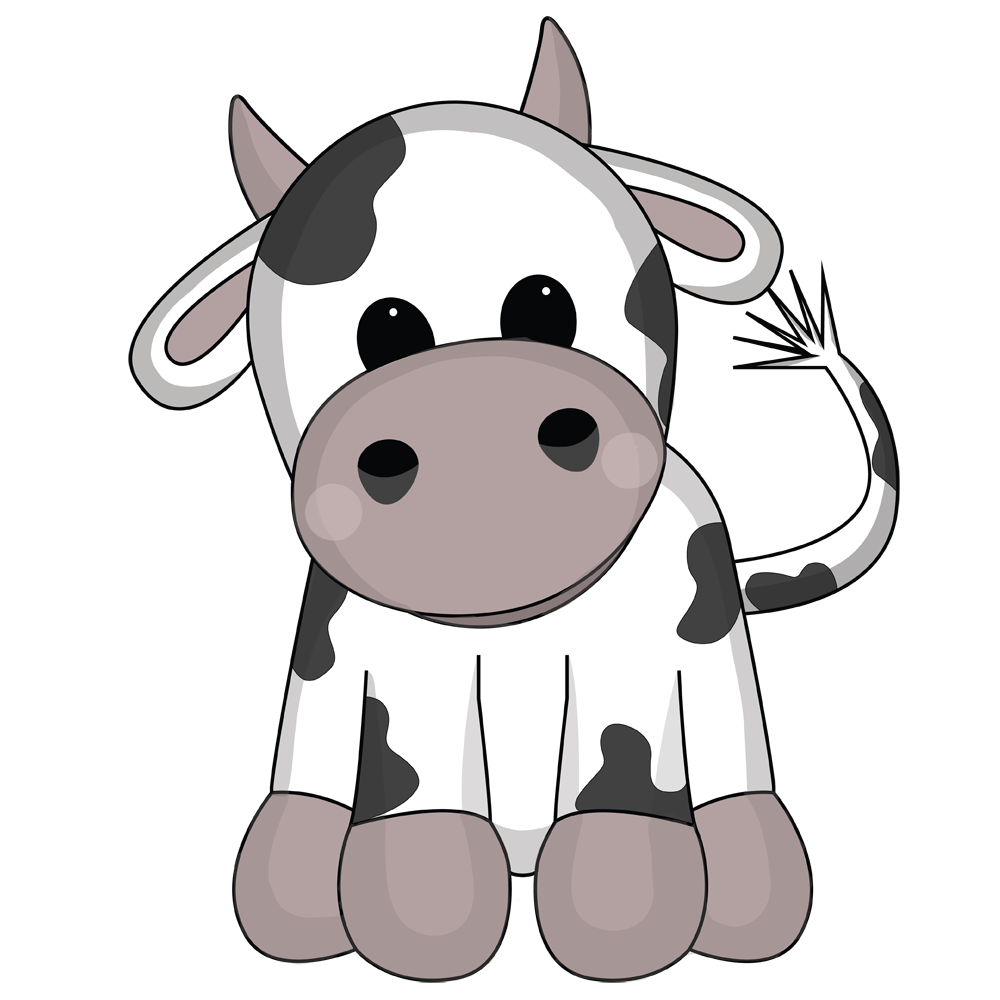 Cuddly cow cute creature art by Scary Sweet