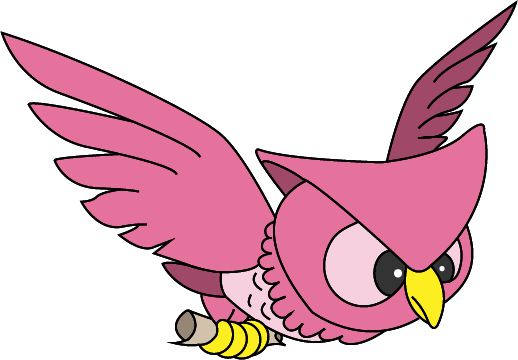 Cute flying owl creature art by Scary Sweet