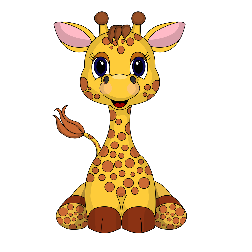 Gentle giraffe whimsical creature art by Scary Sweet