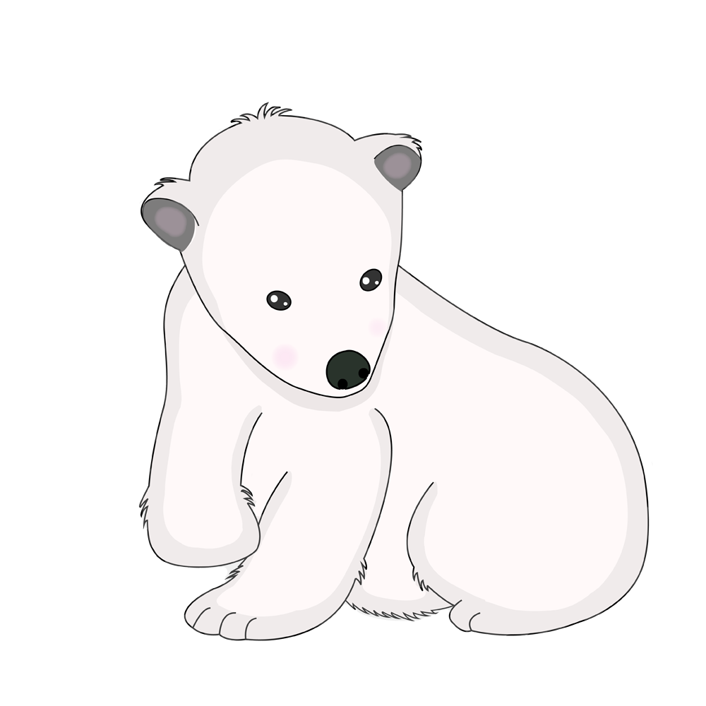 Playful polar bear whimsical creature art by Scary Sweet