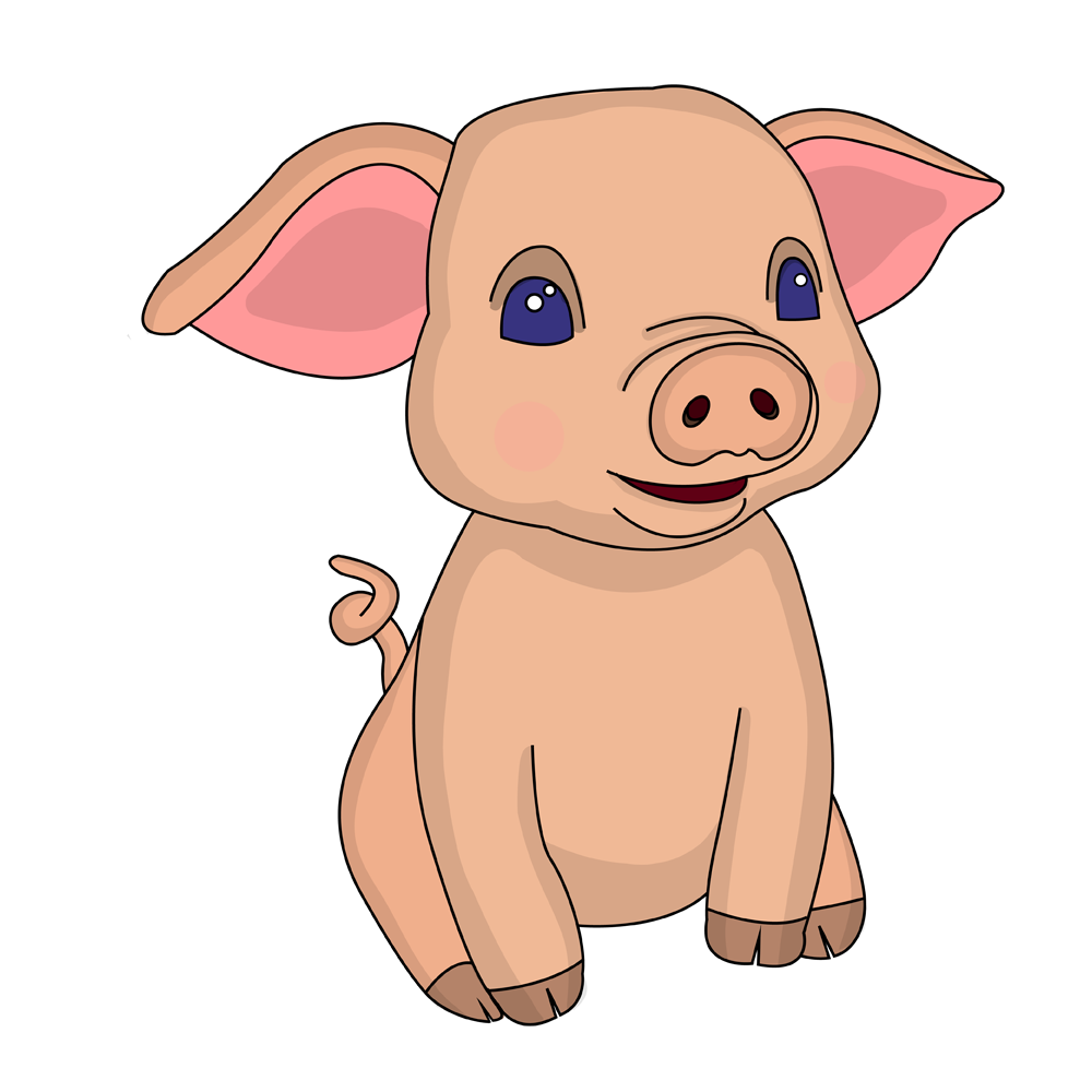 Pretty piglet whimsical creature art by Scary Sweet